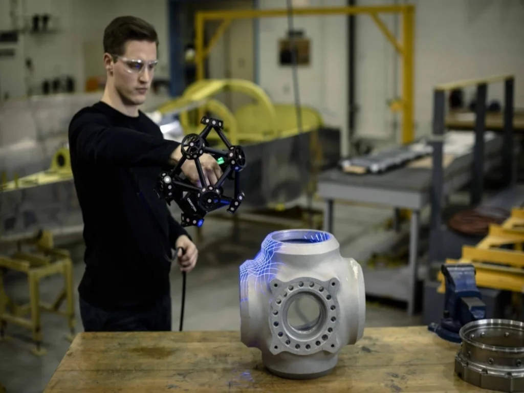 Physical object being captured using a 3D scanning system