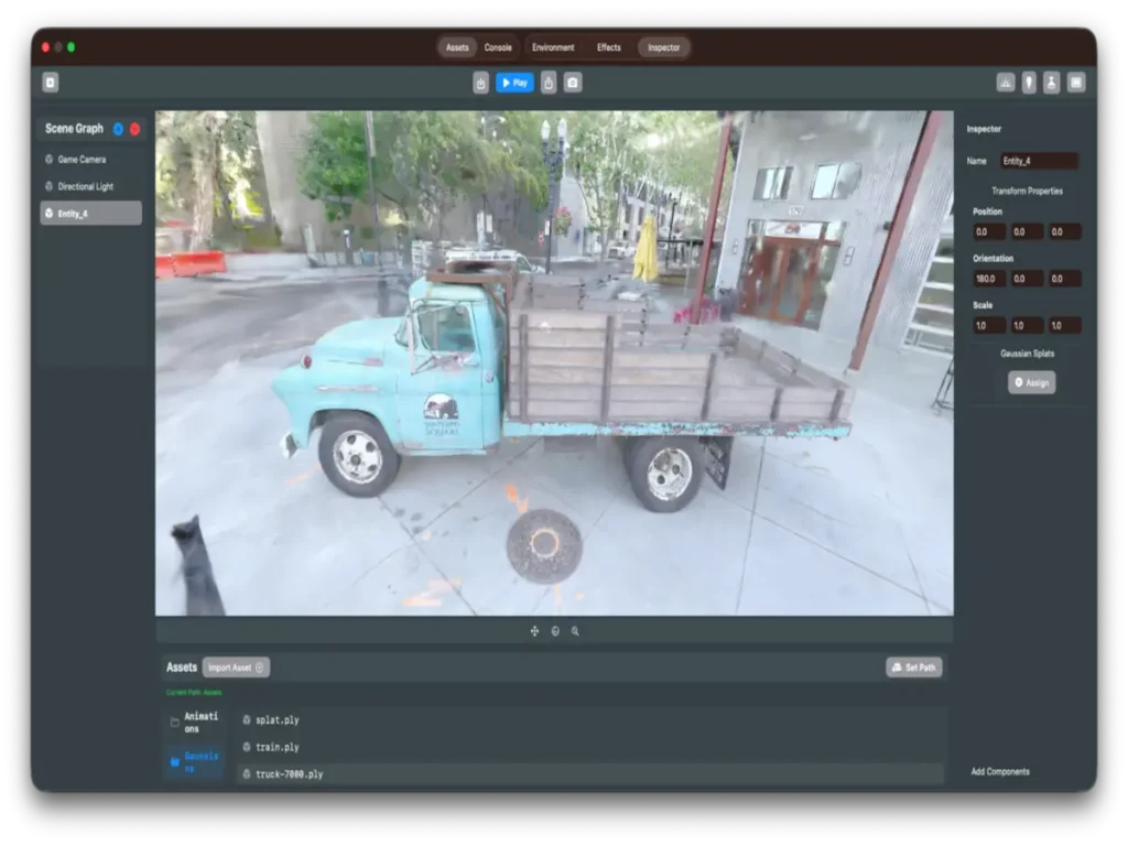 3D environment displaying a digitally captured physical object